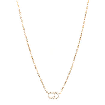CHRISTIAN DIOR Metal Crystal Clair D Lune Necklace Gold