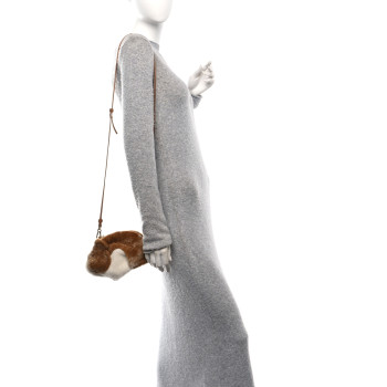 LOEWE X SUNA FUJITA Shearling Hamster Crossbody Bag Natural