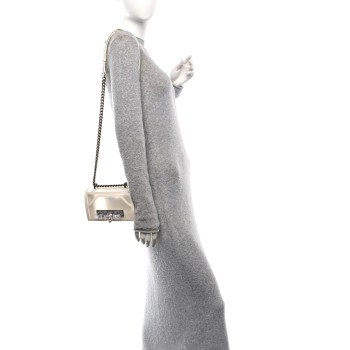 ALEXANDER MCQUEEN Polyurethane Calfskin Transparent Jeweled Knuckle Satchel Clear White
