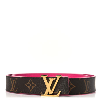 LOUIS VUITTON Monogram Calfskin 30mm LV Initiales Reversible Belt 80 32 Fuchsia