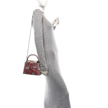 LOUIS VUITTON Metallic Marbled Snakeskin Capucines Mini Pink Silver