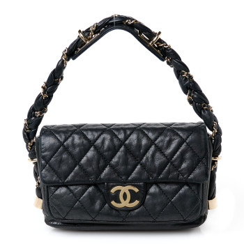 CHANEL Lambskin Small Lady Braid Flap Black