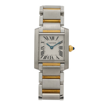 CARTIER Stainless Steel 18K Yellow Gold 20mm Tank Francaise Quartz Watch
