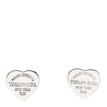 TIFFANY Sterling Silver Mini Return To Tiffany Heart Tag Earrings
