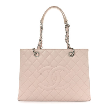 CHANEL Caviar Quilted Grand Shopping Tote GST Rose Clair