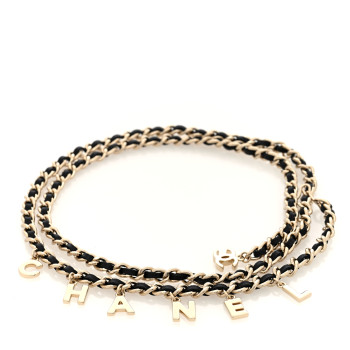 CHANEL Lambskin Metal CC Chain Logo Belt Gold