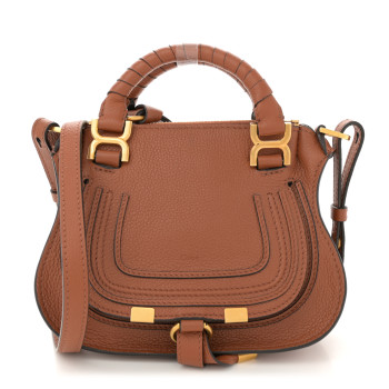 CHLOE Calfskin Mini Marcie Satchel Tan