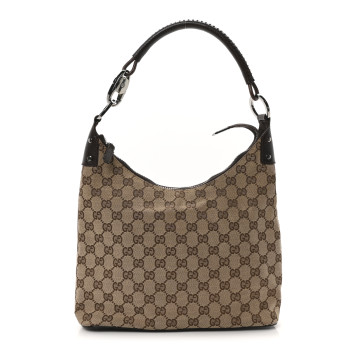 GUCCI Monogram Shoulder Bag Dark Brown