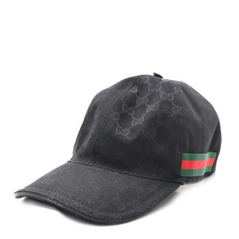 GUCCI Monogram Web Baseball Hat L Black