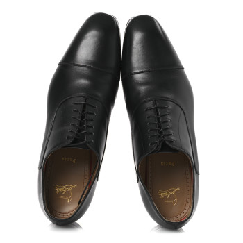 CHRISTIAN LOUBOUTIN Calfskin Mens Greggo Flat Oxfords 45.5 Black
