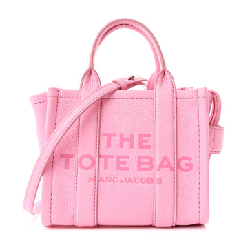 MARC JACOBS Grained Calfskin Micro The Tote Bag Pink