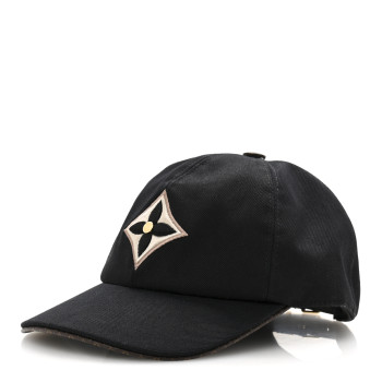 LOUIS VUITTON Monogram Cotton Jacquard Embroidered LV Day L Cap Black