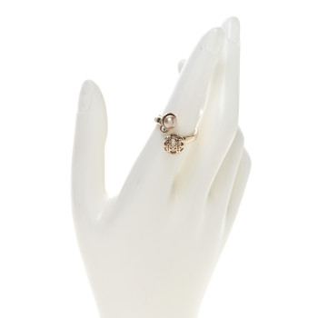 CHRISTIAN DIOR Pearl Secret Cannage Ring 52 6 Rose Gold