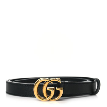 GUCCI Calfskin Double G 20mm Belt 95 38 Black