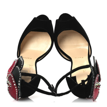 CHRISTIAN LOUBOUTIN Satin Crystal Pensamoi 120 Pumps 38 Black