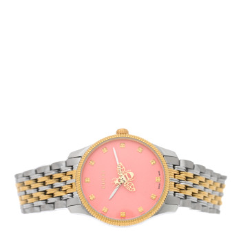 GUCCI Stainless Steel 29mm G-Timeless Bee Quartz Watch Pink