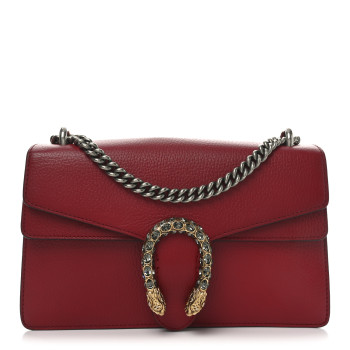 GUCCI Dollar Calfskin Swarovski Crystal Small Dionysus Shoulder Bag Hibiscus Red