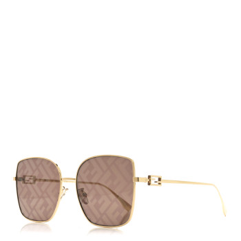 FENDI Metal Square Sunglasses FF40013U Gold Brown