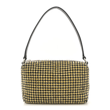 ALEXANDER WANG Mesh Crystal Rhinestone Mini Heiress Pouch Porcelain