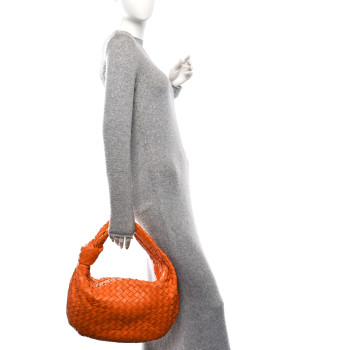 BOTTEGA VENETA Nappa Intrecciato Small Jodie Twist Orange