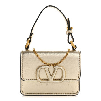 VALENTINO GARAVANI Metallic Calfskin Mini VSling Shoulder Bag Sahara