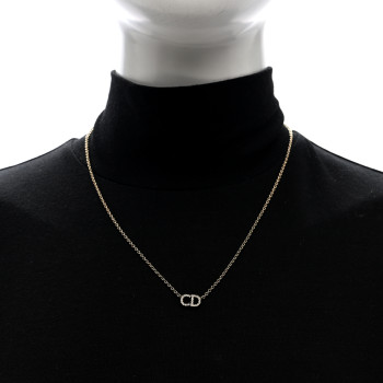CHRISTIAN DIOR Metal Crystal Clair D Lune Necklace Gold