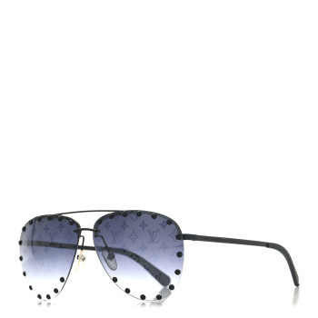 LOUIS VUITTON Metal Monogram The Party Aviator Sunglasses Z0973U Black