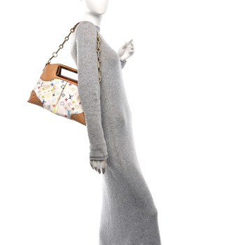 LOUIS VUITTON Monogram Multicolor Judy MM White