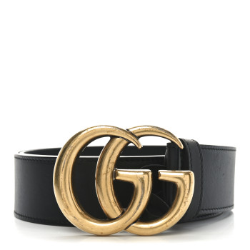 GUCCI Calfskin Double G 40mm Belt 70 28 Black