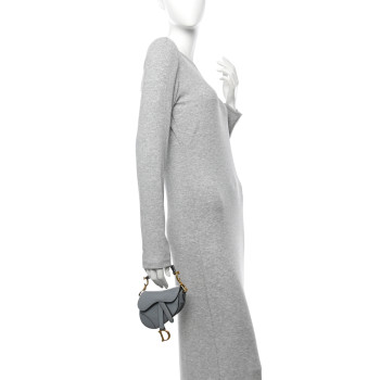 CHRISTIAN DIOR Goatskin Micro Saddle Bag Cloud Blue