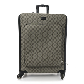 GUCCI GG Supreme Monogram Four Wheel Suitcase Black