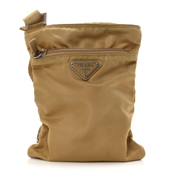 PRADA Nylon Vela Flat Messenger Bag Senape