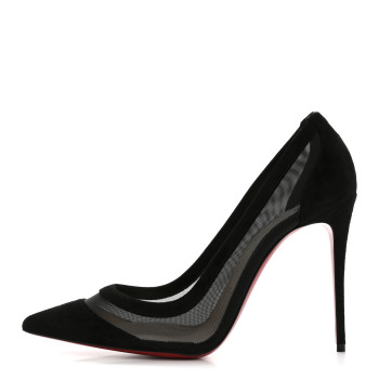 CHRISTIAN LOUBOUTIN Veau Velours Rete Galativi 100 Pumps 38.5 Black