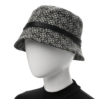 LOEWE Jacquard Allover Anagram Bucket Hat 59 Ecru Blue