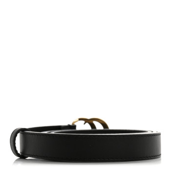 GUCCI Calfskin Double G 20mm Belt 90 36 Black
