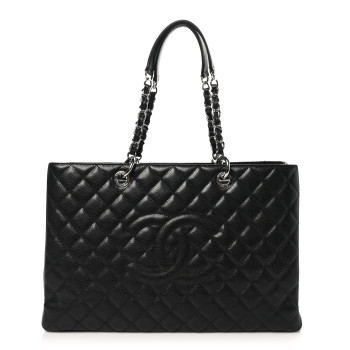 CHANEL Caviar Quilted XL Grand Shopping Tote GST Black