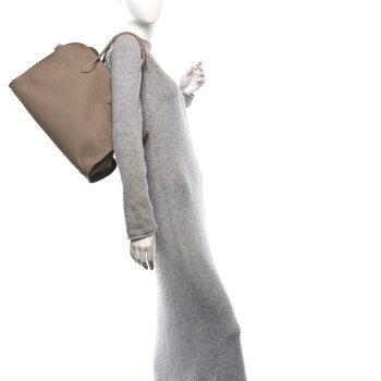 THE ROW Matte Grained Calfskin Soft Margaux 15 Dark Taupe