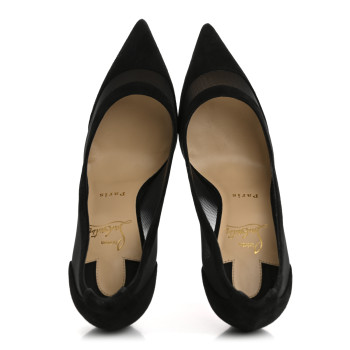 CHRISTIAN LOUBOUTIN Veau Velours Rete Galativi 100 Pumps 38.5 Black