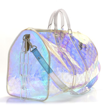 LOUIS VUITTON PVC Monogram Keepall Bandouliere 50 Iridescent Prism
