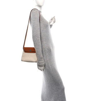 HERMES Military Toile Vache Hunter Herbag Zip Retourne 20 Ecru Beige Fauve
