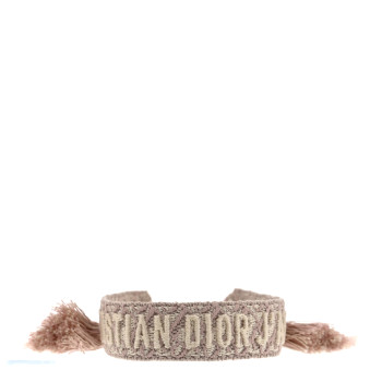 CHRISTIAN DIOR Woven Cotton Butterfly J'Adior Friendship Bracelet Rose Oblique