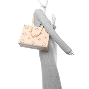 LOUIS VUITTON Empreinte Monogram Giant Onthego MM Creme Rose Trianon