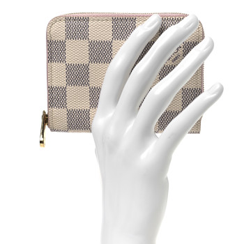 LOUIS VUITTON Damier Azur Zippy Coin Purse Rose Ballerine
