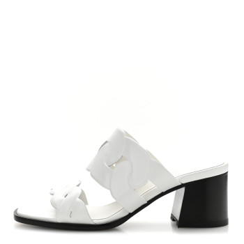 HERMES Nappa Gaby 60 Sandal 37.5 White