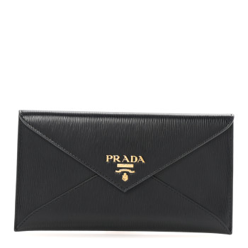 PRADA Vitello Move Envelope Wallet Black