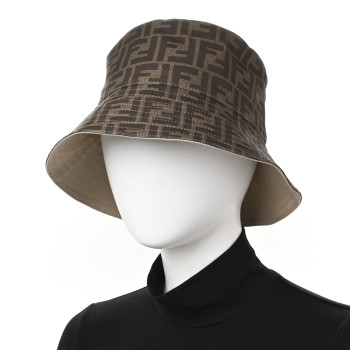 FENDI Technical Fabric FF Bucket Hat M Tobacco
