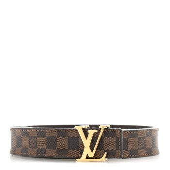 LOUIS VUITTON Mini Damier Ebene 25mm LV Initiales Belt 80 32