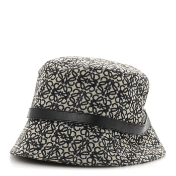 LOEWE Jacquard Allover Anagram Bucket Hat 59 Ecru Blue
