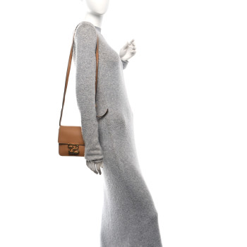 FENDI Vitello King Karligraphy Crossbody Bag Cuoio