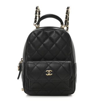 CHANEL Caviar Quilted CC Mini Classic Backpack Black